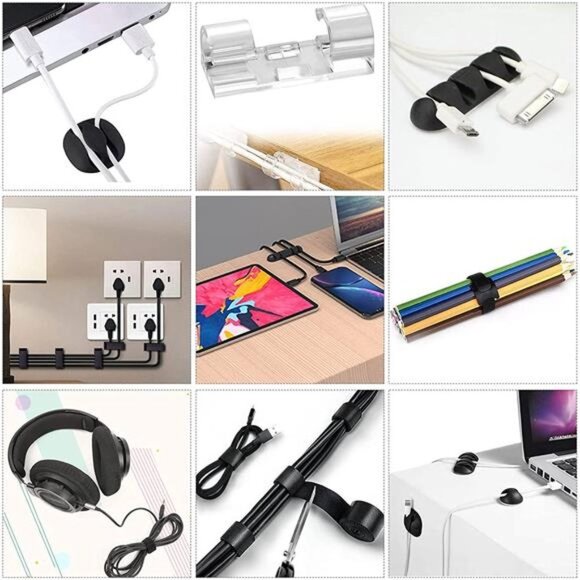 Cord Management Organizer Kit 4 Cable Sleeve Split with 41Self Adhesive Cable - Picture 6 of 6